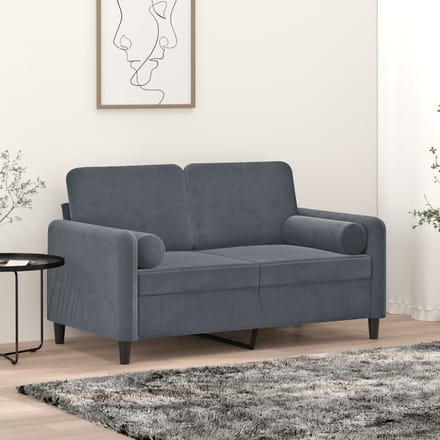 vidaXL - Sierkussens - 2 - st - 15x50 - cm - fluweel - donkergrijs