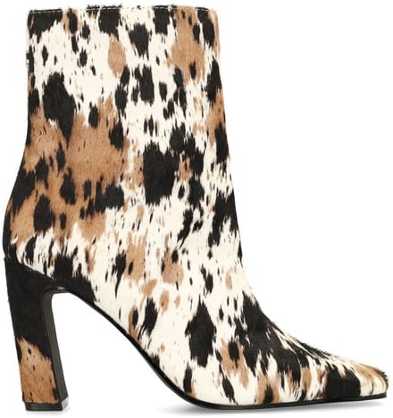 Sacha - Dames - Cow print enkellaarsjes met hak - Maat 36
