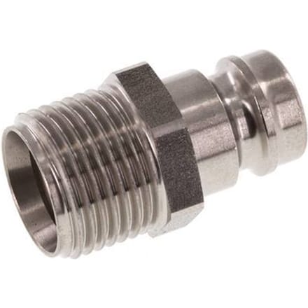 RVS DN 9 Tempereerkoppeling Insteeknippel G 3/8 inch Buitendraad Dubbele afsluiting