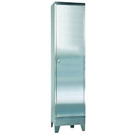 Roestvrijstalen kast, 1-deurs, met 4 poten, B 500 x D 400 x H 2000 mm