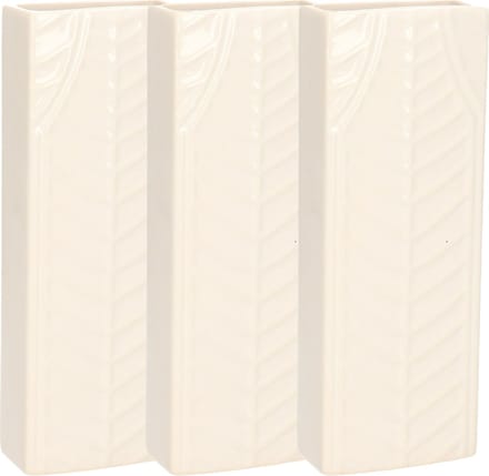 Gerimport Waterverdamper - 3x - keramiek - 400 ml - radiatorbak luchtbevochtiger - creme wit