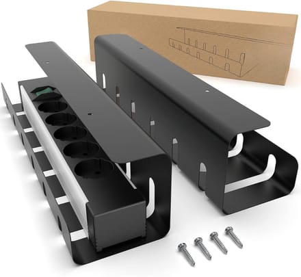 TIM® Kabelgoot - Kabelgoot Bureau - Cable Management - Zwart - 40cm x 10cm x 1cm