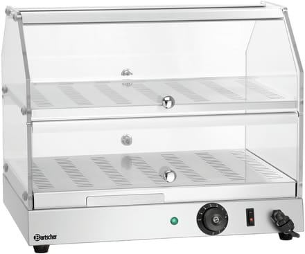 Bartscher Warmhoudvitrine BW20 - 2 Niveaus - Temp tot 85°C - 230V - 505x350x415mm