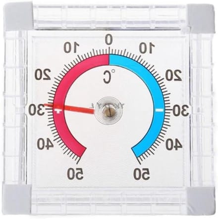 Raamthermometer - Temperatuurmeter - Binnen en buiten - Zelfklevend ontwerp - 17 x 12 cm - Zoals afgebeeld