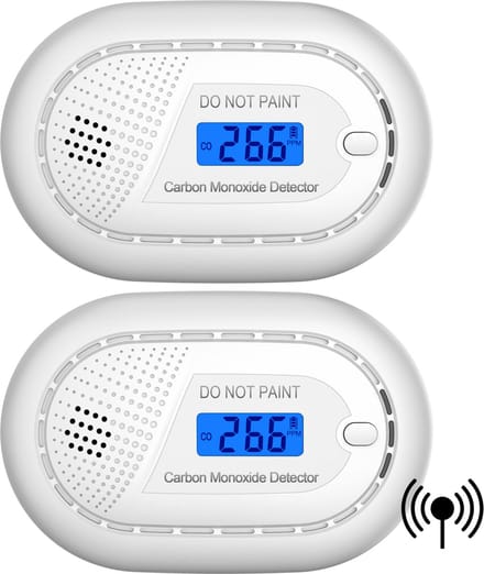 Aroha Link Koolmonoxidemelder - 10 jaar batterij - Koppelbare CO melder - Koolstofmonoxidemelder, CO meter & CO gas detector koppelbaar - 2 stuks