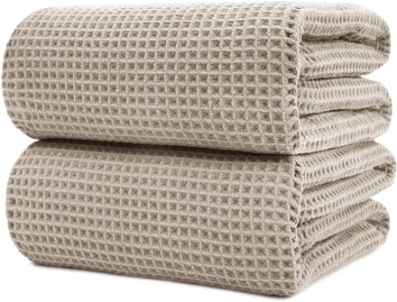 Unyqoos® Extra Grote Pluisvrije Microvezel Wafelstructuur Badhanddoeken voor Sneldrogend Comfort - Set van 2