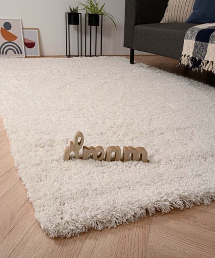 Hoogpolig vloerkleed - Cozy Shaggy wit 80x150