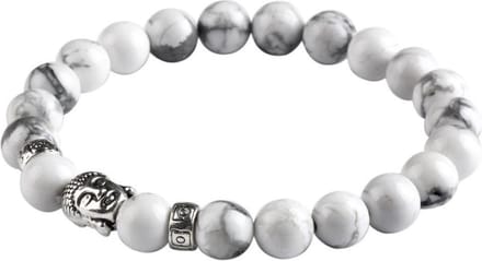 Fako Bijoux® - Buddha Armband - Deluxe - Wit