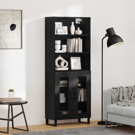 vidaXL - Highboard - 2 - st - Zwart - Eiken - 69,5 - x - 34 - x - 180 - cm