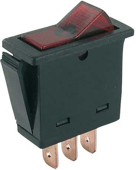 Wip schakelaar aan - uit rood 12V 20A 12x30mm