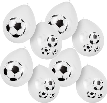 Boland 18x Voetbal themafeest ballonnen - ca. 25 cm - Feestversiering en decoraties