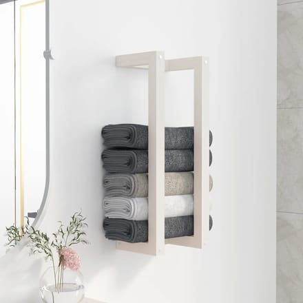 vidaXL - Handdoekenrek - 23x18x60 - cm - massief - grenenhout - wit