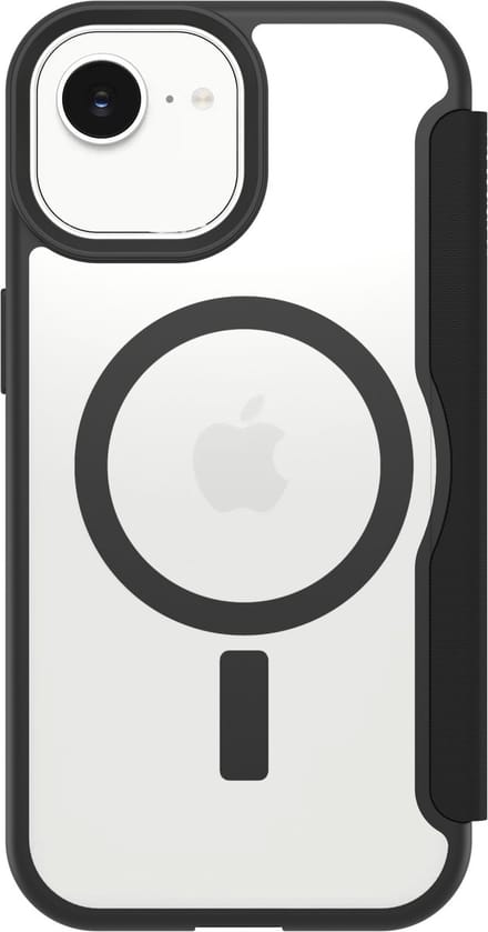 OtterBox React Folio voor MagSafe Series voor Apple iPhone 17e/16e/15/14/13, transparant/zwart - ProPack