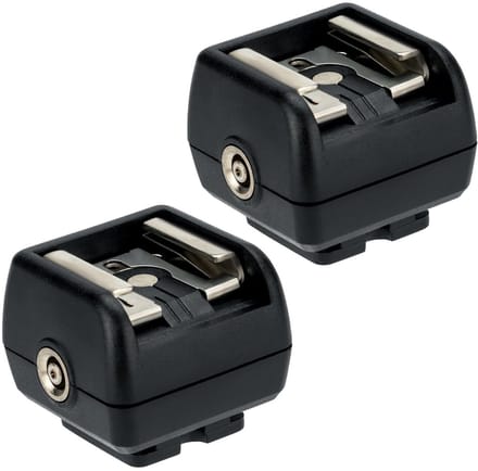 Allecto - Flash Hot Shoe Adapter - 2 Pack - Zwart - Synchronisatie voor flitsers - Geschikt voor ISO en Sony Multi Interface - 2