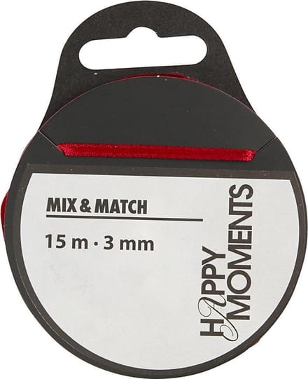 Satijnlint, B: 3 mm, wijnrood, 15 m/ 1 rol