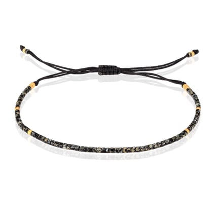 Fijn Kralen Armbandje van Memphis - Zwart