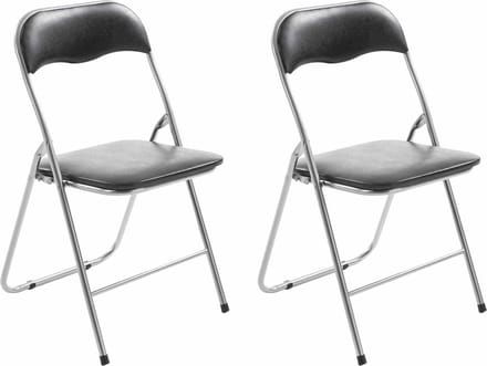 CLP Felix Set van 2 klapstoelen zwart/zilver