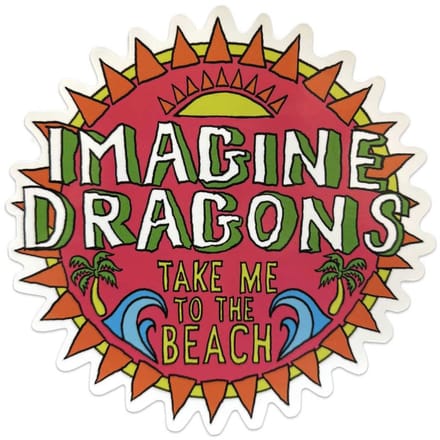 Imagine Dragons - Take Me To The Beach Sticker - Roze/Multicolours