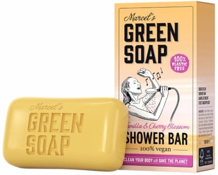Marcel's Green Soap - Showerbar Vanilla & Cherry Blossom - 48 x 150 gr - Voordeelverpakking