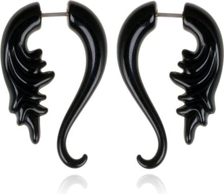 Tribal bone oorbellen Black Tail