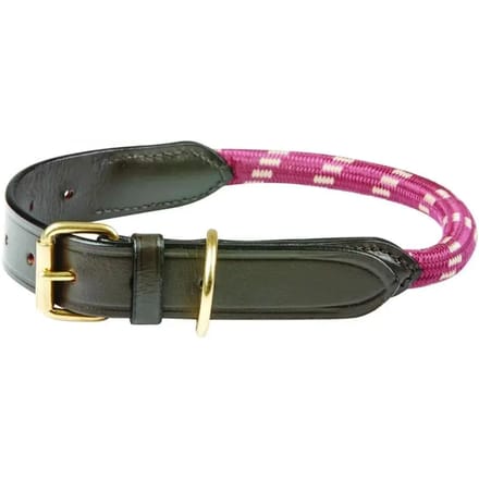 Touw leren hondenhalsband Weatherbeeta