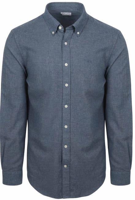 McGregor Overhemd Flanel Melange Blauw - Maat S - Heren - Overhemden Casual