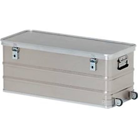 Rechthoekige container met wielen, aluminiumkleurig, 105 l