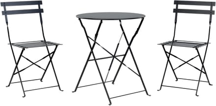 FIORI - Bistroset voor 2 - Zwart - Staal