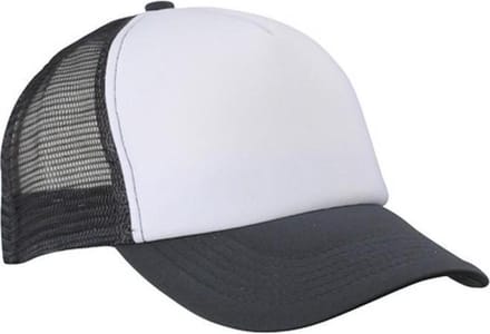 Myrtle Beach Volwassenen Unisex 5 Panel Polyester Mesh Cap (Wit/Grafietgrijs)