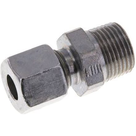 8L & R3/8'' Verzinkt Stalen Rechte Snijringkoppeling Buitendraad 315bar ISO 8434-1