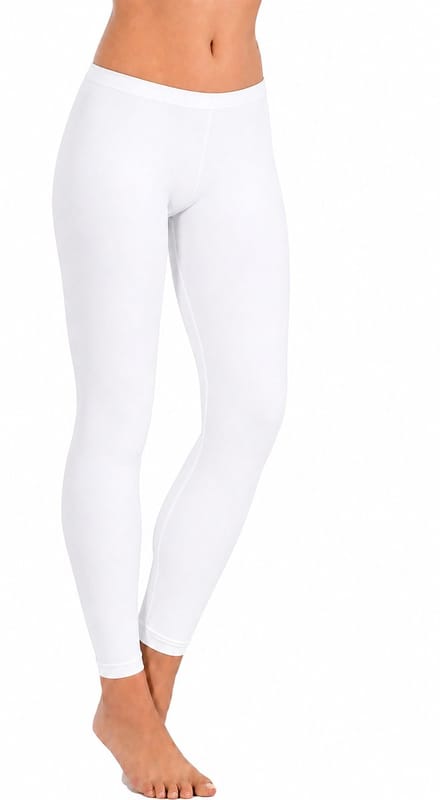 Premium Dames Legging Katoen | Basic Legging | Wit - M