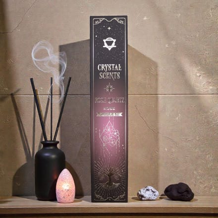 Crystal Scents Smudge Wierook Roos – 12 Doosjes – Inclusief Rozenkwarts