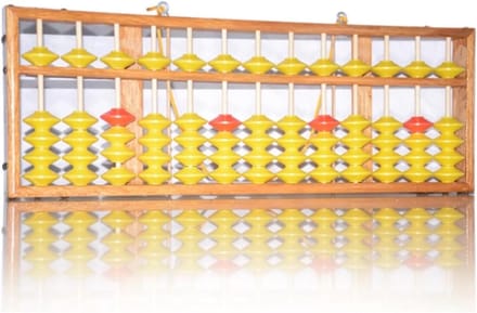 Houten Abacus - Rekenmachine Hulpmiddel - Wiskunde Leren - Afgerond Oppervlak - 58.5x20.5cm - Geel