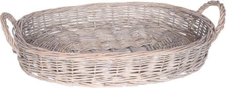 Cosy & Trendy Phoenix Mand Laag Grijs 48x33xh8cm Ovaal