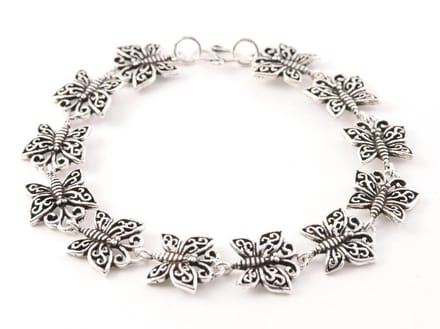 Zilveren armband met vlinders