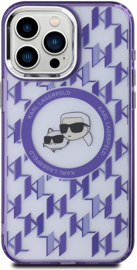 Karl Lagerfeld Back cover - iPhone 16 Pro Max - Paars - Val- en krasbescherming - MagSafe-compatibel