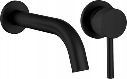 Rea Lungo Black + Box - Inbouw Wastafelkraan - Zwart