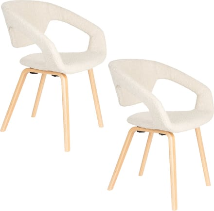 Zuiver Flexback Eetkamerstoelen Armleuning Beige - Set van 2