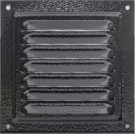 Ventilatierooster Metalen 12,5 x 12,5 cm - Zwart