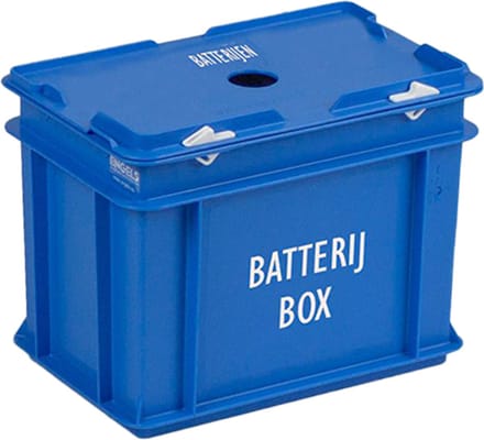 Batterijbox 9 liter 300x200x235 mm blauw met 1 gat
