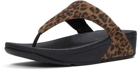FitFlop Lulu Suede Leopard Toe-Post Sandals - Maat 42
