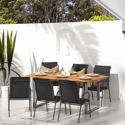 vidaXL - Tuinstoelen - 6 - st - staal - en - textileen - zwart