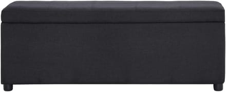vidaXL Bench with Storage Compartment Polyester Black Storage Bench Benches Halbench Bench