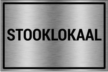Stooklokaal bord - gecoat brushed aluminium | 45 x 30 cm