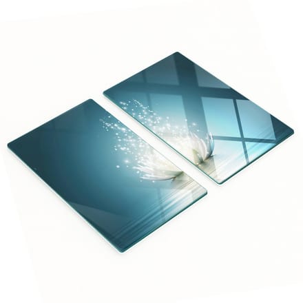 Keukenplanken van gehard glas met afbeeldingen van basaltsteen, 2x30x52 cm