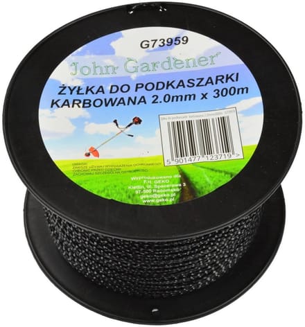 John Gardener Nylon maaidraad - geribbeld - 2.0mm dik - 300m lang - hoge slijtvastheid