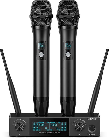 Draadloos Microfoonsysteem - Professioneel UHF Duo voor Karaoke, Kerk, DJ, Zingen, Bruiloft, Conferentie