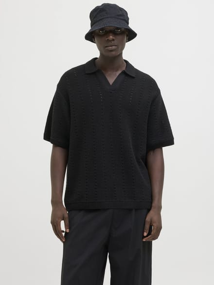 JACK&JONES - JORPAROS KNIT EASTER SS CROCHET POLO - Heren - Polo's