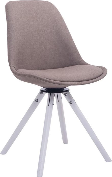 CLP Troyes Bezoekersstoel - Stof taupe wit