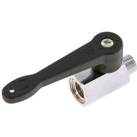 Buiten x Binnendraad G 1/4 inch 2-Weg Messing Mini-Kogelkraan Lange Hendel 15 Bar